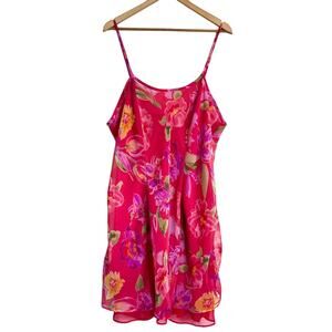 Vintage Romantic Fairy Chemise Slip Dress Lingerie Size 18/20 Floral Chiffon 90s